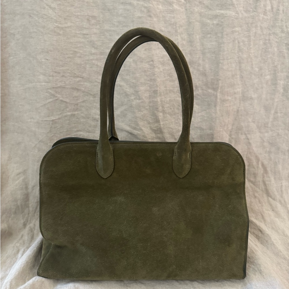 Italian Olive Green Suede Tote Bag | made in Italy